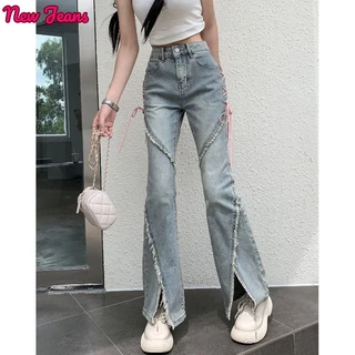 Prowow quần ống rộng quần nữ jean xu hướng Korean thời trang Trendy WNK23B0LC0 46Z231115