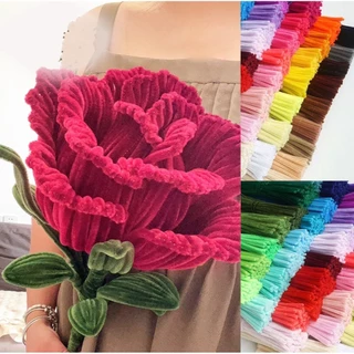 Set 100 Que Gỗ chenille 30cm Nhiều Màu Sắc Dùng Làm Đồ Thủ Công Trang Trí Tiệc Cưới / Lễ Tình Nhân diy