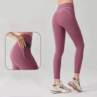 Quần Legging Thể Thao Lưng Cao Có Túi Nâng Hông Dành Cho Nữ