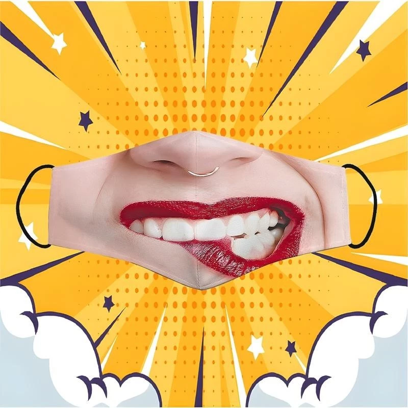 Khẩu Trang Cắn Môi Mặt Nữ Hài Hước Cảm Xúc Giá Rẻ Đẹp