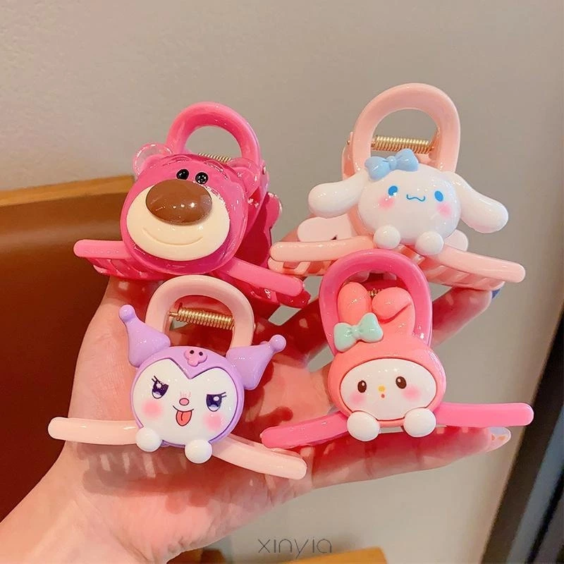 Sanrio Kẹp Tóc Trong Suốt Họa Tiết Hoạt Hình melody kuromi melody Cho Nữ