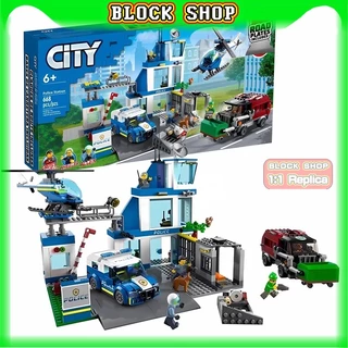 Trạm Cảnh Sát MOC City Series 60316 (660 + / Cái) Đồ Chơi Tự Trang Trí Sáng Tạo Cho Bé