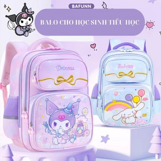 Cặp sách chống gù, balo chống gù cho học sinh tiểu học họa tiết Kuromi Cinnamoroll từ lớp 1 đến lớp 6 Mẹ Bắp Shop