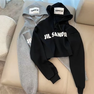 Áo hoodie Lửng Tay Dài Dáng Rộng In Chữ Thời Trang Xuân Thu Mới 2023