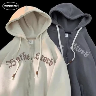 Áo Khoác hoodie Dày Giữ Nhiệt plus size m-8xl Phong Cách Hàn Quốc Cho Nam Nữ