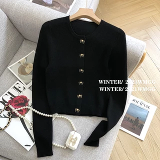 FXDAZI Áo Khoác cardigan Dệt Kim Mỏng Dáng Ngắn Màu Đen Thời Trang Xuân Hè Cho Nữ