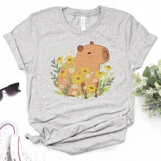 Capibara Capybara áo thun nữ anime áo thun cô gái thiết kế harajuku Quần áo Nhật Bản