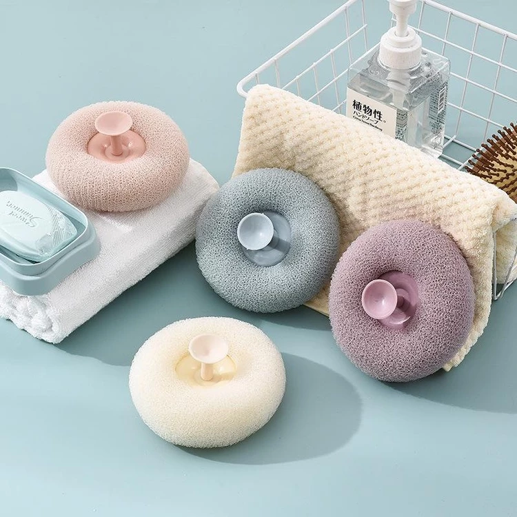 Bông Tắm Xơ Lưới Siêu Tạo Bọt Tẩy Tế Bào Chết Có Kẹp Ngón Tay Tiện Lợi