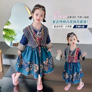 Đầm Công Chúa Phong Cách Dân Tộc Cho Bé Gái size 90-140