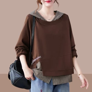 Áo Hoodie Tay Dài Dáng Rộng Thời Trang Cá Tính Cho Nữ