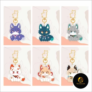 Móc khoá Genshin Impact Cat Anime KeyChain Meow Kaveh Baizhu Kirara Phụ Kiện Trang Trí Túi xách Balo