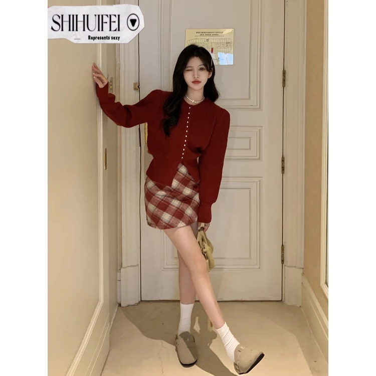 SHIHUIFEI Áo Len áo khoác cardigan Hàn Phong thời trang Fashion Cute WMY23B0QTC 47Z231122