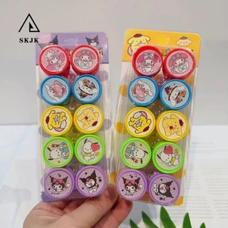 Set 10 Con Dấu Họa Tiết Hoạt Hình kuromi melody Dễ Thương Cho Bé