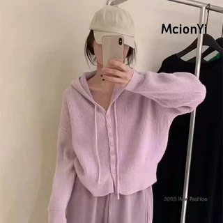 Mcionyi Áo Khoác cardigan Dệt Kim Tay Dài Dáng Rộng Phong Cách Hàn Quốc 2024 Cho Nữ