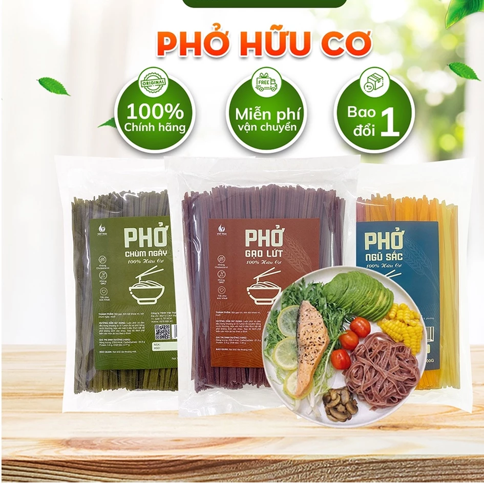 Phở gạo lứt hữu cơ ăn kiêng Eat Clean thực dưỡng 500g siêu ngon