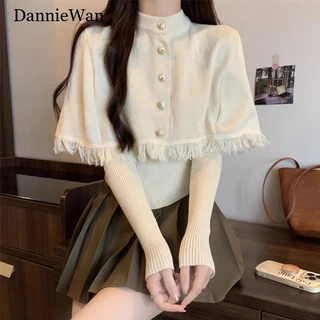 DannieWan Áo Len áo khoác cardigan Hàn Phong Stylish Korean Đơn giản WMY23A0UPG 43Z231025