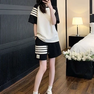 Bộ quần áo thun sọc cotton thoáng mát hot trend