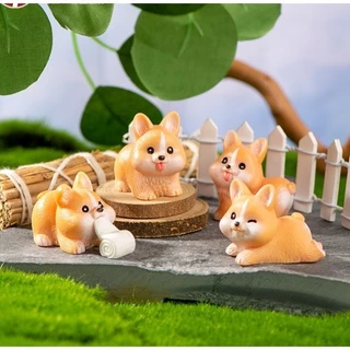 Mô hình chó shiba mini dễ thương decor bàn học, bàn làm việc