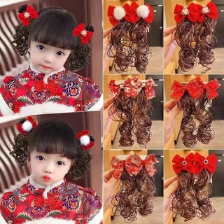 2 mảnh bộ cô gái bowknot tóc giả cô gái mùa xuân tóc trang trí có thể bowknot tóc giả 1 cặp phù hợp