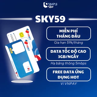 SIM 4G VNSKY SKY59 - SIM Data không giới hạn lưu lượng, gói 1 tháng, đầu số 0777 tam hoa