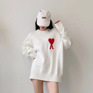 Áo sweater Dệt Kim Tay Dài Cổ Tròn In Chữ love Thời Trang Thu Đông Mới 2023 Cho Nam Và Nữ