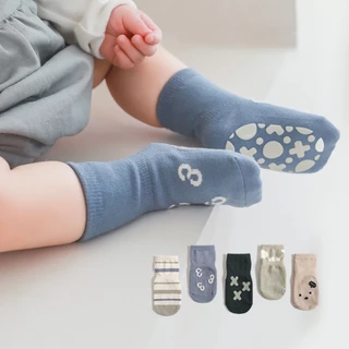 Dễ Thương Vớ cotton Mềm Mại Co Giãn Thoáng Khí Chống Trượt Họa Tiết Sọc Hoạt Hình Dành Cho Trẻ Em