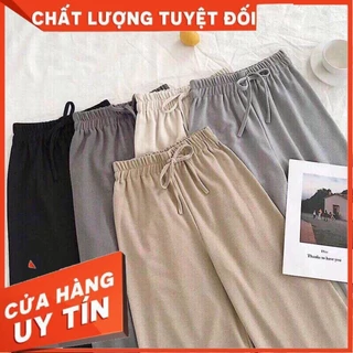 Quần ống rộng len tăm dáng xuông chất mát lạnh