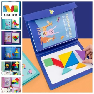 Mmluck tangram Sách Lắp Ráp Hình Học Nhiều Màu Sắc Bằng Gỗ Giúp Bé Học Hỏi Trí Thông Minh