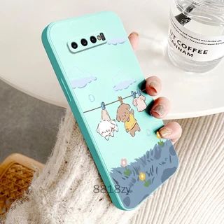 ốp lưng Samsung S10 Plus S10 Ốp Điện Thoại tpu silicone Mềm Chống Rơi Vỡ In Hình Dễ Thương Kèm Dây Đeo Cho Samsung S10 Plus S10