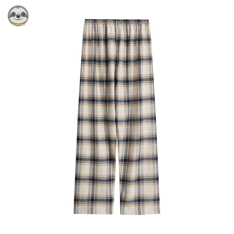 Quần Pijama Vải flannel / cotton Kẻ Sọc Caro Phong Cách muji Nhật Bản Mặc Ở Nhà / Ngoài Trời Cho Nam Và Nữ