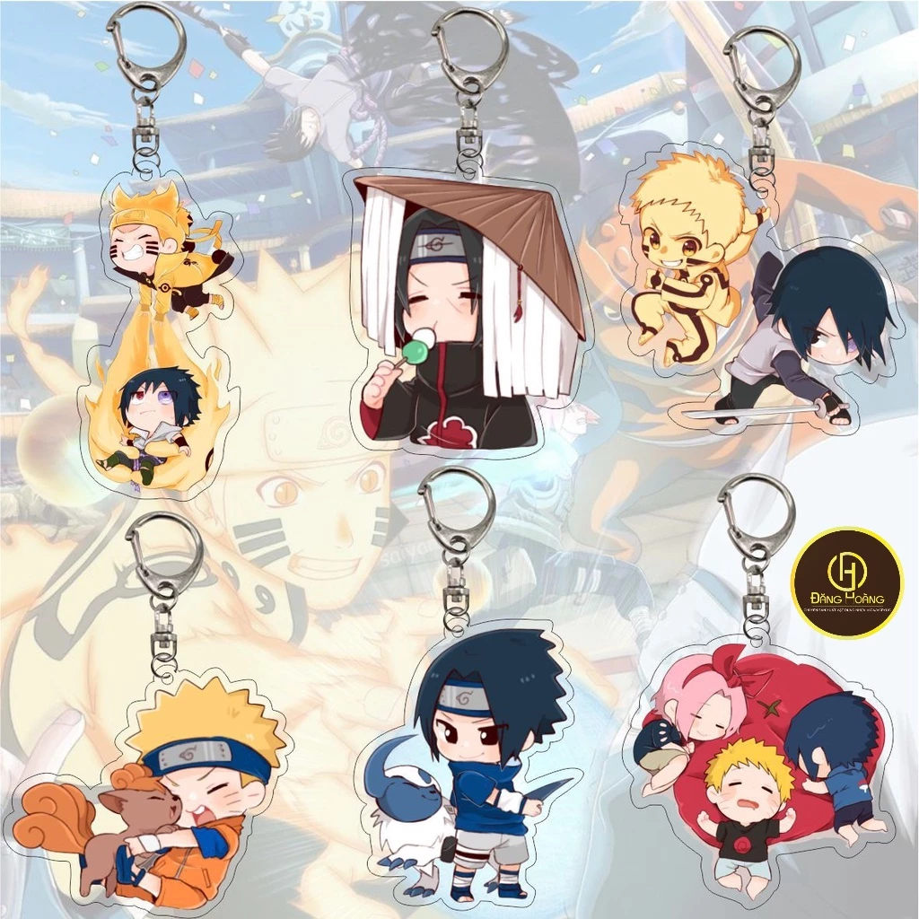 Móc Chìa Khóa Hình Anime Naruto Bằng Acrylic Dễ Thương_Móc khoá Hoàng