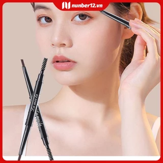 Chì kẻ mày hai đầu Lameila kèm cọ lông mày Bút chì kẻ mày đen Eyebrow Tint Cosmetics (number12.vn.)