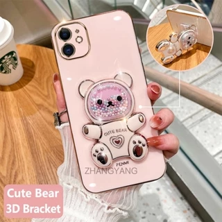 ốp lưng iphone 11 iphone 11 pro iphone 11 pro max Ốp Điện Thoại tpu Dẻo Mạ Màu 3d In Hình Gấu Nhỏ Đáng Yêu Có Giá Đỡ Cho iphone 11 iphone 11 pro iphone 11 pro max