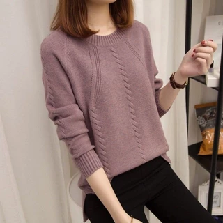Áo sweater Dệt Kim Dáng Rộng Kiểu Hàn Quốc Thời Trang Mùa Thu Cho Nữ Dễ Phối Đồ
