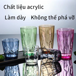 Cốc Nhựa Acrylic Trong Suốt Chịu Nhiệt Cao Chống Sốc Dùng Trong Nhà Hàng Khách Sạn Cốc uống nước trái cây bằng PC màu kim cương cho quán bar KTV khách sạn nhà hàng