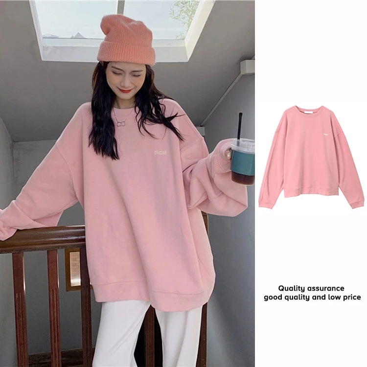 Áo sweater tay dài dáng rộng phong cách Hàn Quốc cho nữ