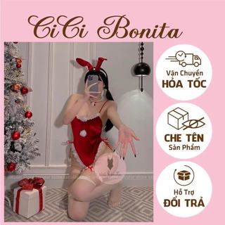 Bodysuit nhung cosplay thỏ bông trắng cực xinh- Costume Giáng Sinh-Noel CP105 CICI BONITA HCM