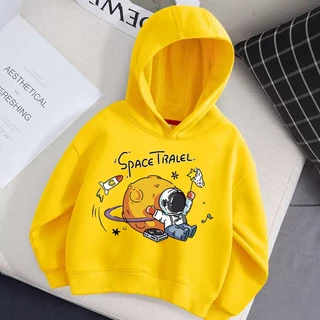 Áo Hoodie Thể Thao Mùa Đông In Họa Tiết Phi Hành Gia Hoạt Hình Cho Bé Trai