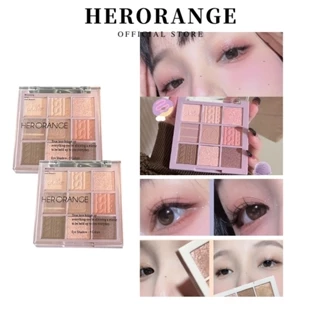 Bảng Phấn Mắt HERORANGE 9 Màu Sắc Tông Lì / Lấp Lánh Chống Thấm Nước Lâu Trôi