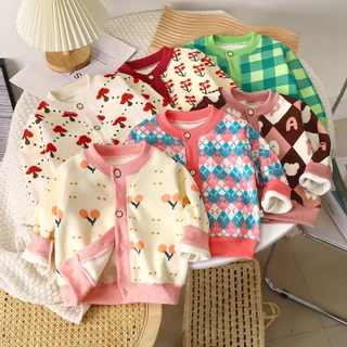 Áo Khoác cardigan Dệt Kim Dày Giữ Ấm Thời Trang Thu Đông Cho Bé