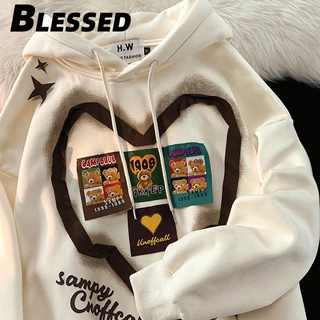 Blessed Áo Khoác hoodie áo khoác nữ zip hoodie cổ xưa Thông thường chic Durable WWY23933LT 46Z231112