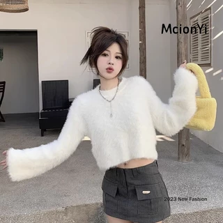 Áo sweater Dệt Kim Dáng Ngắn Kiểu Hàn Quốc Thời Trang 2024 Cho Nữ