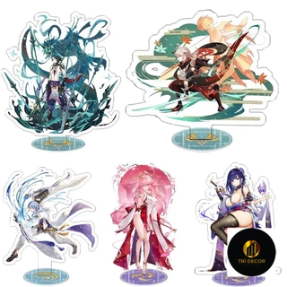 Mô hình Standee Anime figure Genshin impact Xiao venti hutao Zhongli acrylic 3 Phụ kiện trang trí để bàn góc học tập