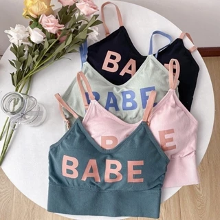 Áo Bra nữ hở lưng 2 dây siêu xinh in chữ BABE nâng ngực nhẹ mẫu mới hot hit trẻ trung bán chạy giá rẻ tthao store