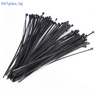 {607gdya _ HG} 100pcs 10cm Nylon nhựa Zip TRIM bọc cáp vòng lặp quan hệ dây tự khóa màu đen mới