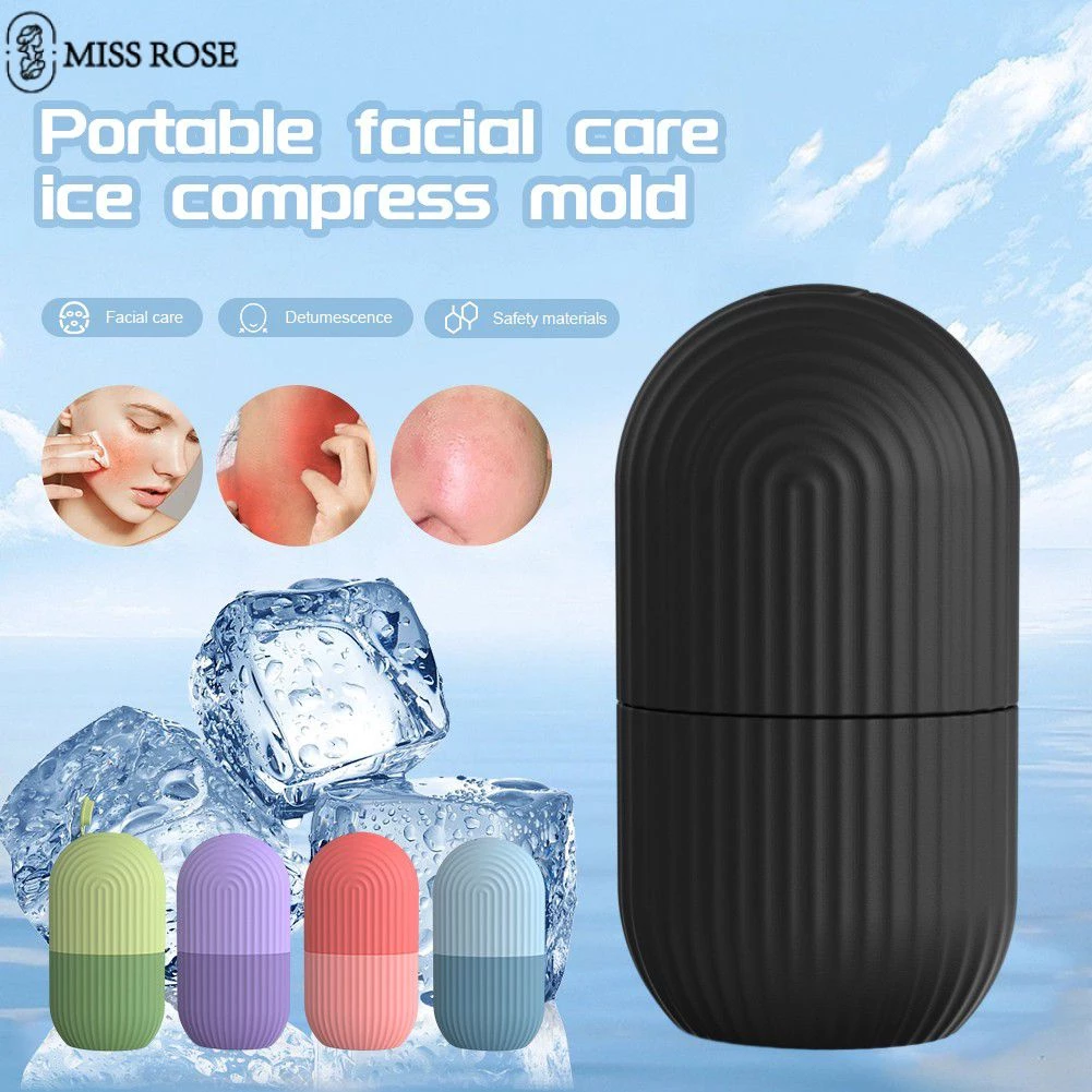 Miss Rose Ice Face Roller Chăm Sóc Da Khuôn Túi đá Silicone Máy Mát Xa Mặt Lăn đá Giảm Mụn Trứng Cá, đỏ Và Sưng Mặt Con Lăn Mát Xa Mặt