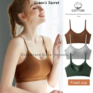 [Queen's Secret]Áo Lót Thể Thao Một Mảnh cotton Cố Định Ngực Lưng Size s-xl Cho Nữ Sinh