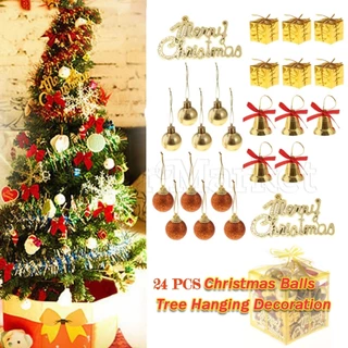 Set 24 phụ kiện treo cây thông noel trang trí nội thất dành cho các buổi tiệc