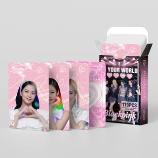 50-119pcs/box BP Laser Holographic Lomo Cards Season's Greetings 2024 In Your World JISOO LISA ROSE JENNIE SOLO Photocards World Tour Hologram Postcards Ready Stock SX