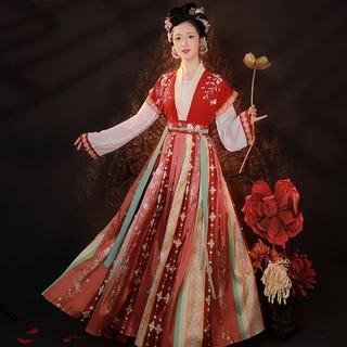 Yuanshan edai Váy Hán Phục Tay Lửng Dài Đến 9.9 Xếp Ly Thời Trang Xuân Hè Chính Hãng fengwu